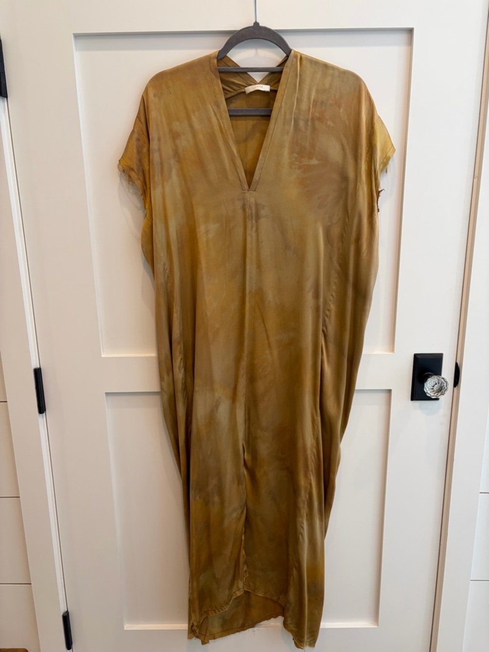 Women's Maxi Dress in Olive Tan V-Neck